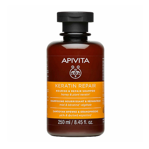 Apivita Keratin Repair Honey & Plant Keratin Σαμπουάν Αναδόμησης/Θρέψης για Ταλαιπωρημένα Μαλλιά 250ml