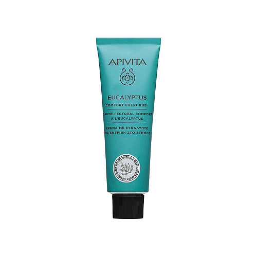Apivita Eucalyptus Comfort Chest Rub Cream Κρέμα με Ευκάλυπτο για Εντριβή στο Στήθος για την Καταπολέμηση των Συμπτωμάτων Κρυολογήματος, την Ανακούφιση Μυικών Πόνων & τη Ρινική Αποσυμφόρηση, 50ml