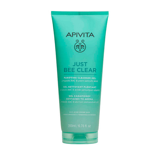 Apivita Just Bee Clear Gel Καθαρισμού Προσώπου για Ακνεϊκές Επιδερμίδες 200ml