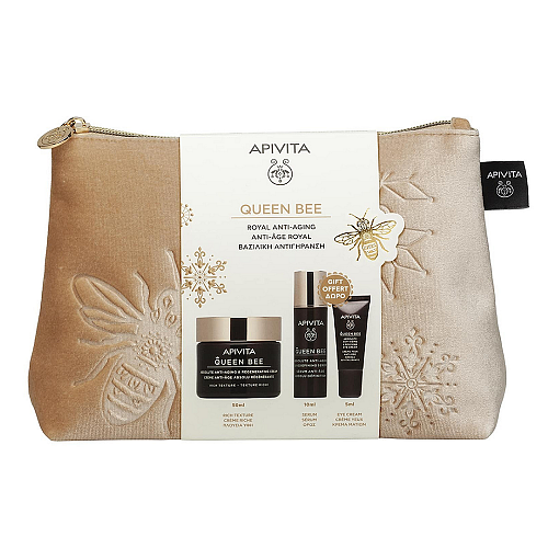 Apivita Queen Bee Routine Σετ Περιποίησης για Αντιγήρανση, Ενυδάτωση & Λάμψη Rich 4τμχ