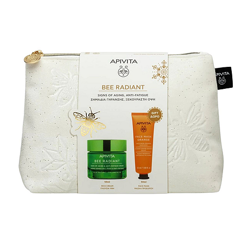 Apivita Promo Xmas Bee Radiant Rich Texture Anti-Fatigue Cream 50ml & Δώρο Orange Radiance Face Mask 50ml & & Δώρο Νεσεσέρ 1 Τεμάχιο