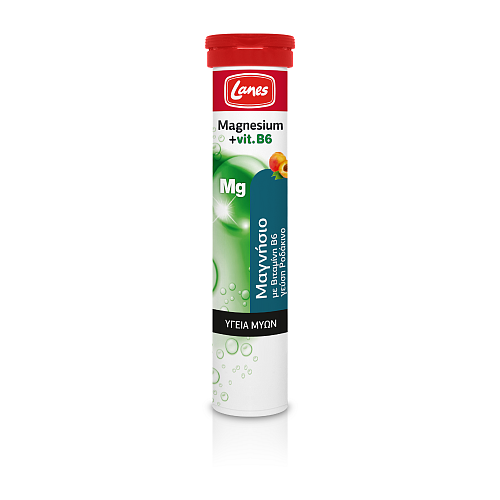 Lanes Magnesium & Vitamin B6 20 αναβράζοντα δισκία Ροδάκινο