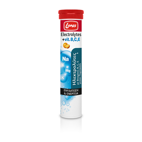 Lanes Electrolytes Vitamine B C E Πορτοκάλι 20 αναβράζοντα δισκία