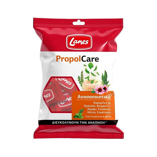 Lanes PropolCare Παστίλιες για Ξηρό και Παραγωγικό Βήχα χωρίς Γλουτένη Ευκάλυπτος & Μέντα 54gr