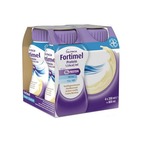 Nutricia Fortimel Protein 1.5 kcal Ειδικό Συμπλήρωμα Διατροφής 4 x 200ml Βανίλια