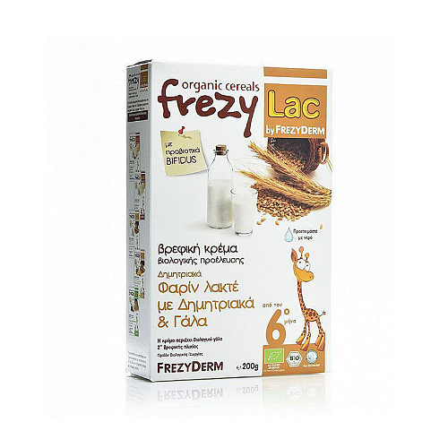 Frezyderm Βρεφική Κρέμα Φαρίν Λακτέ µε Δηµητριακά & Γάλα Χωρίς Προσθήκη Ζάχαρης 200gr για 6+ Μηνών
