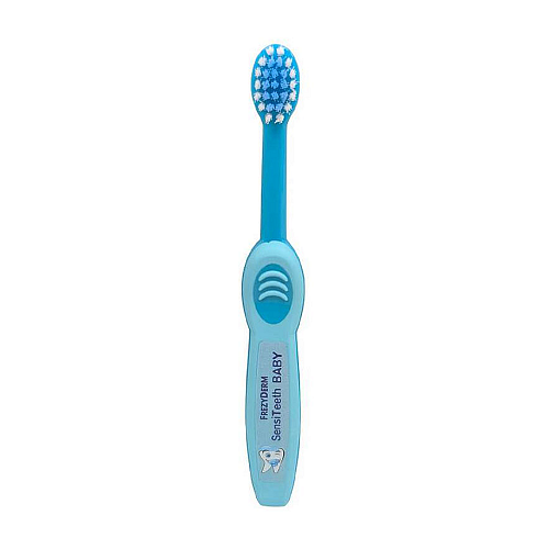 Frezyderm SensiTeeth Toothbrush 3-36m Soft Γαλάζιο Μαλακή Οδοντόβουρτσα για Μωρά, 1 Τεμάχιο