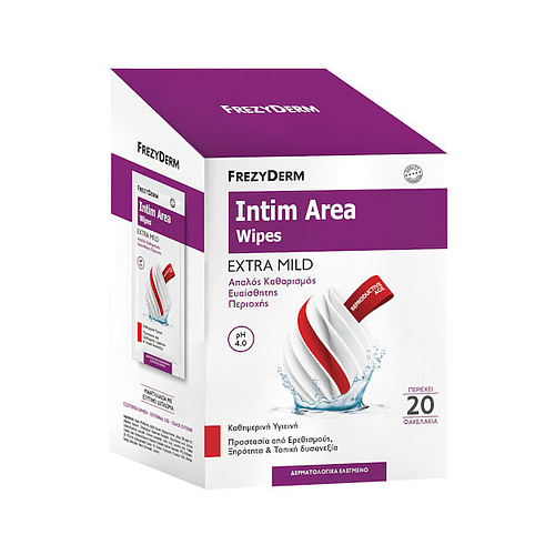Frezyderm Intim Area Wipes Extra Mild pH 4 Μαντηλάκια για Καθαρισμό της Ευαίσθητης Περιοχής