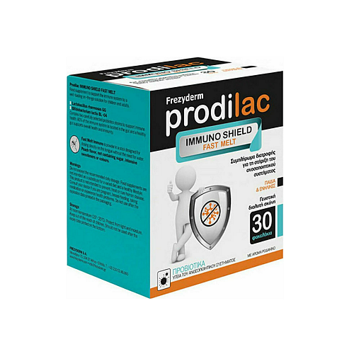 Frezyderm Prodilac Immuno Shield Fast Melt Συμπλήρωμα με Προβιοτικά για Ενήλικες και Παιδιά 30 φακελίσκοι Ροδάκινο