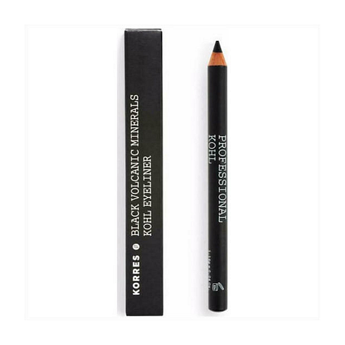 Korres Volcanic Mineral Kohl Eyeliner Long Lasting Μαλακό Μολύβι Ματιών 01 Black