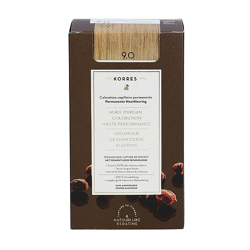 Korres Argan Oil Advanced Colorant Very Light Blonde Hair Color 9.0 Ξανθό Πολύ Ανοιχτό, 50ml