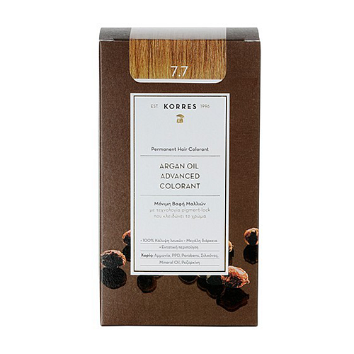 Korres Argan Oil Advanced Colorant Βαφή Μαλλιών Χωρίς Αμμωνία 7.7 Μόκα 50ml