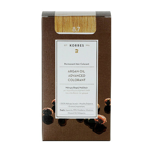 Korres Argan Oil Advanced Colorant Caramel Hair Color 8.7 Καραμέλα, 50ml