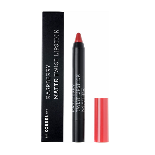 Korres Raspberry Twist Pencil Κραγιόν Matte Imposing Red 2.5gr