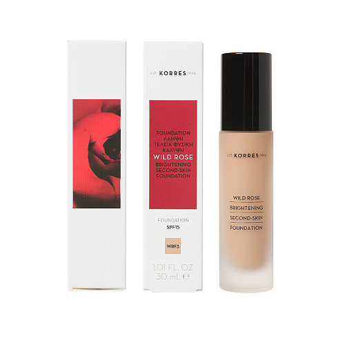 Korres Wild Rose Brightening Second-Skin Liquid Foundation SPF15 WRF3 30ml