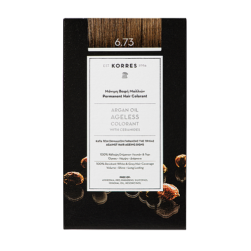 Korres Argan Oil Ageless Colorant with Ceramides Βαφή Μαλλιών Χωρίς Αμμωνία 6.73 Χρυσό Κακάο 50ml