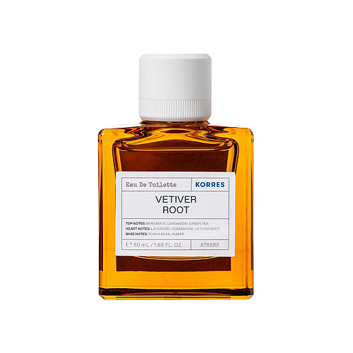 Korres Vetiver Root Eau De Toilette Ανδρικό Άρωμα με Νότες από Περγαμόντο, Κάρδαμο & Πράσινο Τσάι, 50ml