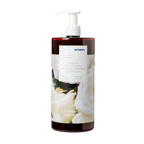 Korres White Blossom Shower Gel Αφρόλουτρο για Αναζωογόνηση & Ενυδάτωση με Άρωμα από Λευκά Άνθη, 1L
