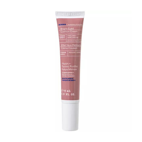 Korres Apothecary Wild Rose Bright-Eyed Cushion Cream Αντιρυτιδική Κρέμα Ματιών για Λάμψη, Πρώτες Ρυτίδες & Μαύρους Κύκλους, 15ml