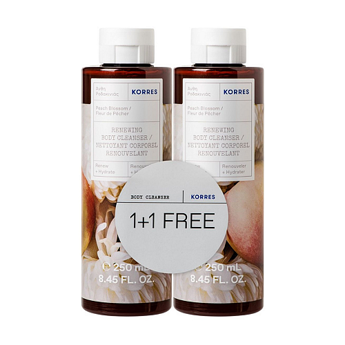 Korres Peach Blossom Αφρόλουτρο σε Gel Άνθη Ροδακινιάς 2x250ml