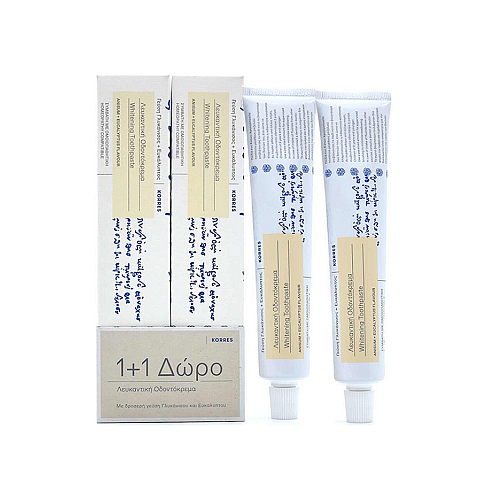 Korres Whitening Οδοντόκρεμα για Λεύκανση Γλυκάνισος & Ευκάλυπτος 2x75ml
