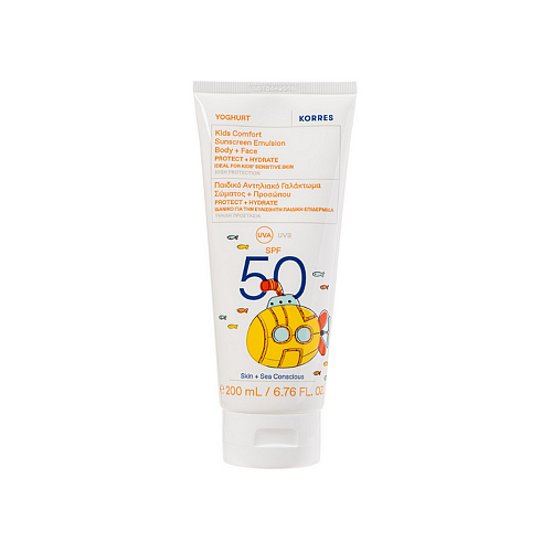 Korres Yoghurt Kids Comfort SPF50 Παιδικό Αντηλιακό Γαλάκτωμα για Πρόσωπο & Σώμα 200ml