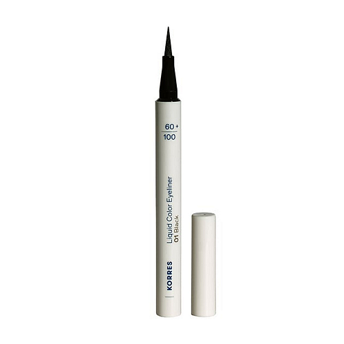 Korres Liquid Color Waterproof Στυλό Eye Liner 01 Black 1ml
