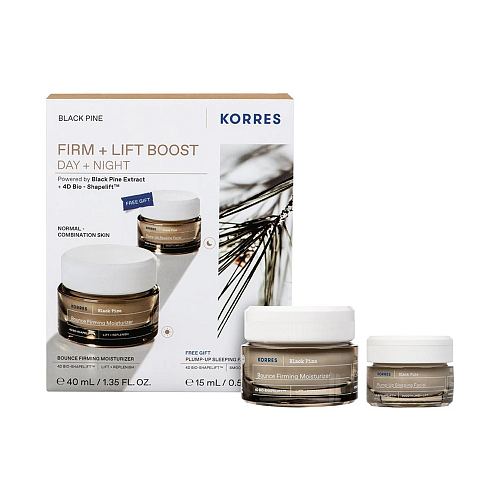 Korres Promo Black Pine Bounce & Plump Up Firming & Moisturizer Day Cream 40ml & Δώρο Plump Up, Sleeping Facial Cream 15ml Μαύρη Πεύκη & Τεχνολογία 4D Bio-ShapeLift για Σύσφιγξη, Ανόρθωση & Lifting