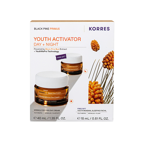 Korres Black Pine Primus Youth Activator Day + Night Σετ Περιποίησης για Αντιγήρανση, Ενυδάτωση & Σύσφιξη 2τμχ