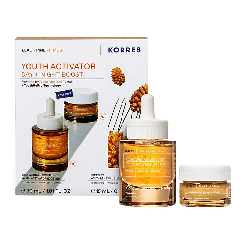 Korres Black Pine Primus Youth Activator Day + Night Boost Σετ Περιποίησης για Αντιγήρανση 2τμχ