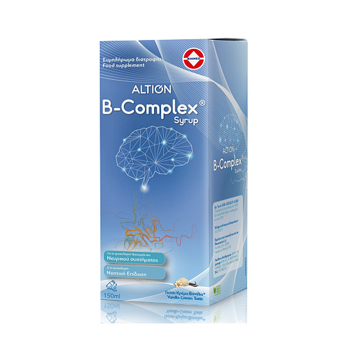 Altion B-Complex Syrup Βιταμίνη για Ενέργεια, Ενίσχυση του Ανοσοποιητικού & το Νευρικό Σύστημα Vanilla Cream 150ml