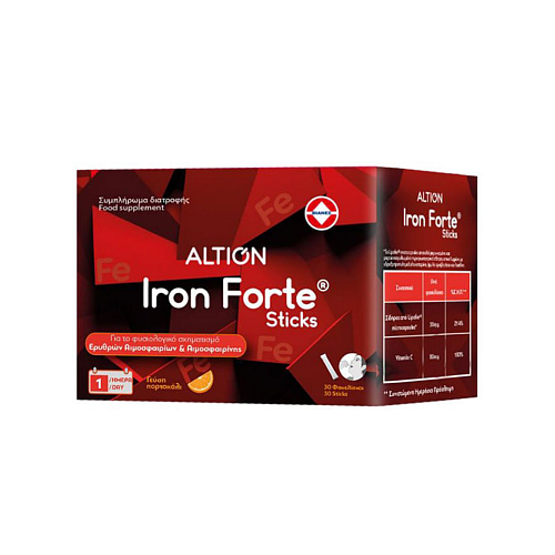Altion Iron Forte Sticks με Βιταμίνη C 30 φακελίσκοι Πορτοκάλι