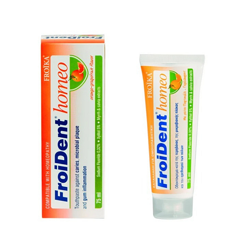 Froika Froident Homeo Orange -Grapefruit Οδοντόκρεμα με Χλωρεξιδίνη για Πλάκα & Τερηδόνα 75ml