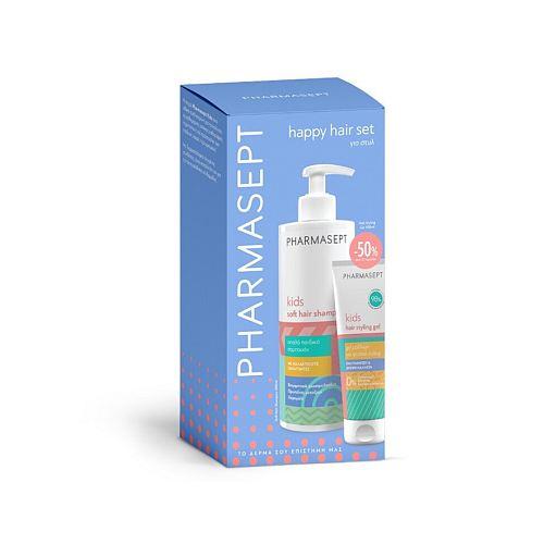 Pharmasept Happy Hair Set Σετ Περιποίησης 400ml & Soft Hair Styling Gel Μαλλιών 100ml