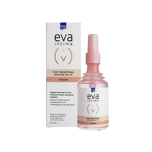 Intermed Eva Intima Post Menst Douche PH7,0 Period Κολπική Πλύση Για Την Απομάκρυνση των Υπολειμμάτων Της Αιμόρροιας 147ml