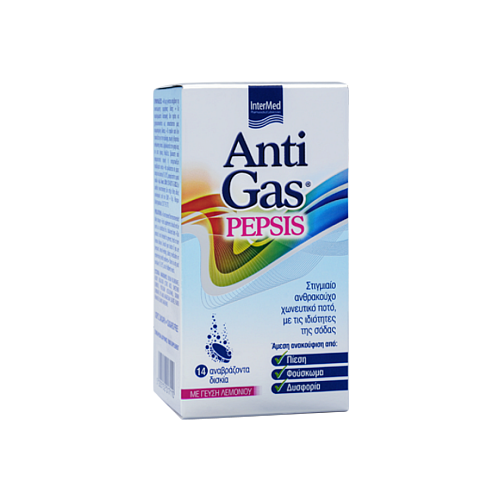 InterMed AntiGas Pepsis 14 αναβράζοντα δισκία Λεμόνι