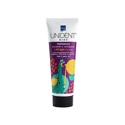 Intermed Unident Kids Toothpaste 1400ppm Παιδική Οδοντόκρεμα από 6 Ετών με Γεύση Τσιχλόφουσκα 50ml