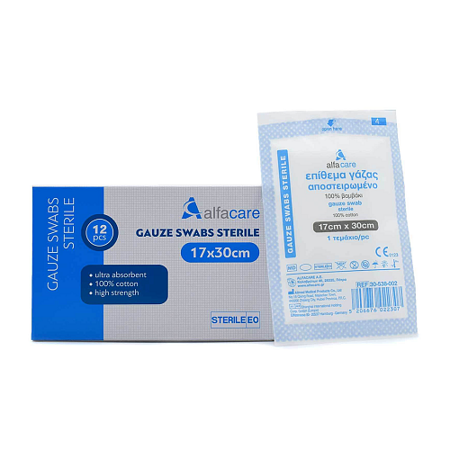Alfa Care Αποστειρωμένες Γάζες 17x30cm 12τμχ