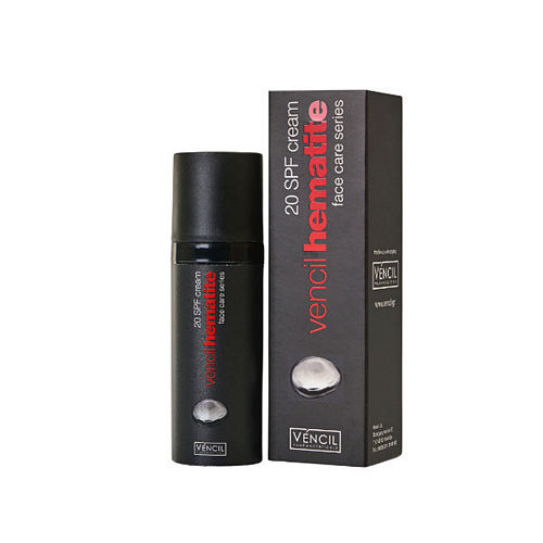 Vencil Hematite 24ωρη Κρέμα Προσώπου Ημέρας με SPF20 για Αντιγήρανση, Σύσφιξη & Πανάδες με Βιταμίνη C & Aloe Vera 30ml