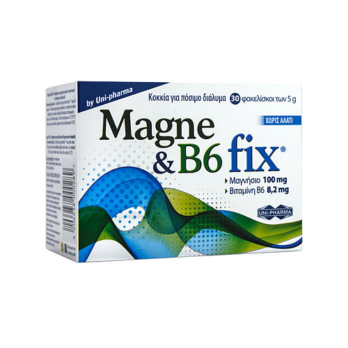 UNI-PHARMA Magne & B6 Fix 30 φακελίσκοι Raspberry
