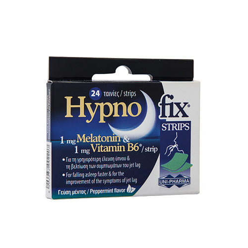 UNI-PHARMA Hypno Fix Strips Συμπλήρωμα για τον Ύπνο 24 υπογλώσσια δισκία