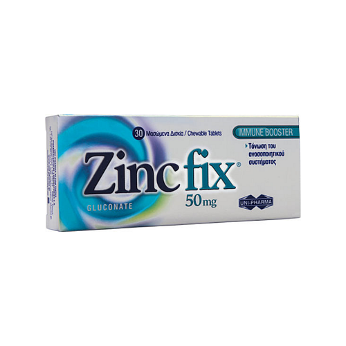 UNI-PHARMA Zinc Fix 50mg 30 μασώμενες ταμπλέτες