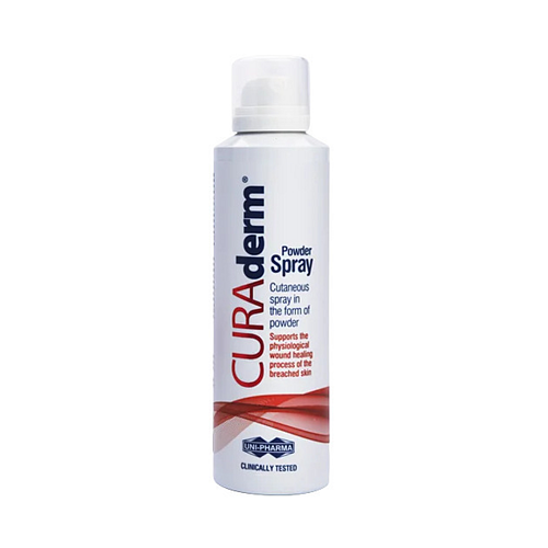 UNI-PHARMA CURAderm Powder Spray Spray για Κατακλίσεις & Επούλωση 125ml