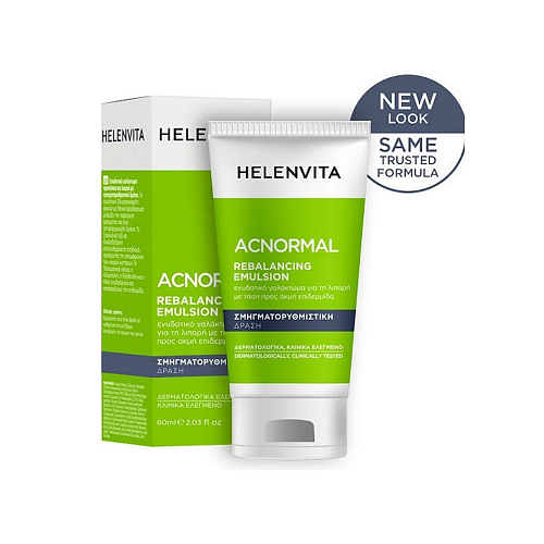 Helenvita ACNormal 24ωρο Αναπλαστικό & Ρυθμιστικό Γαλάκτωμα Προσώπου κατά των Ατελειών & της Ακμής με Υαλουρονικό Οξύ & Aloe Vera 60ml