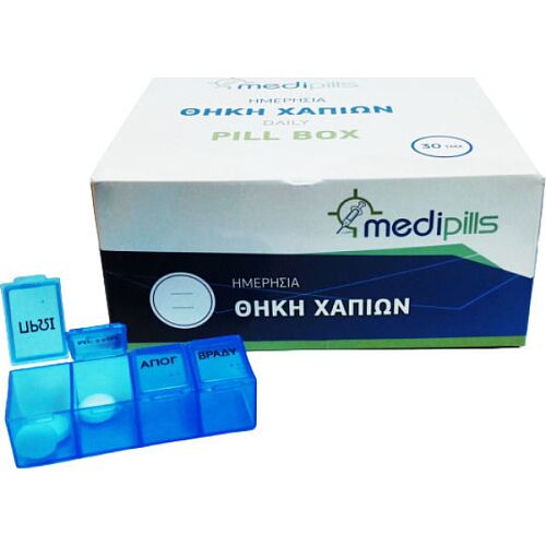 Medipills Ημερήσια Θήκη Χαπιών με 4 Θέσεις σε Μπλε χρώμα