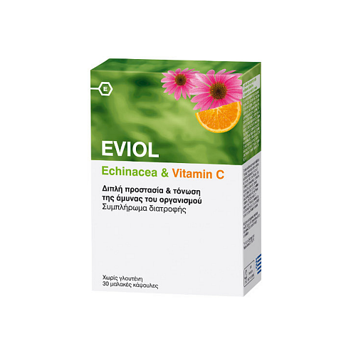 Eviol Echinacea & Vitamin C Συμπλήρωμα για την Ενίσχυση του Ανοσοποιητικού 30 μαλακές κάψουλες
