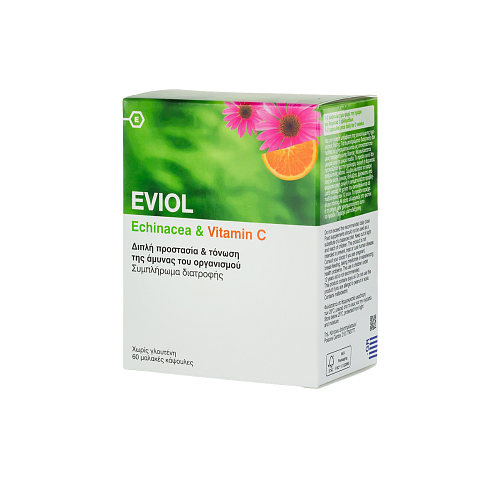 Eviol Echinacea & Vitamin C Συμπλήρωμα για την Ενίσχυση του Ανοσοποιητικού 60 μαλακές κάψουλες