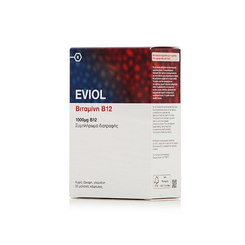 Eviol Vitamin B12 Βιταμίνη για την Υγεία του Νευρικού Συστήματος 1000mg 30 μαλακές κάψουλες