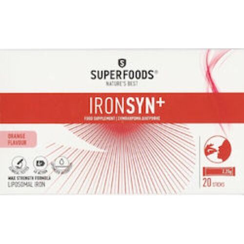 Superfoods Ironsyn+ με Βιταμίνη C 20 φακελίσκοι Πορτοκάλι
