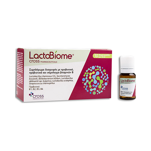 Cross Pharmaceuticals LactoBiome Συμπλήρωμα με Προβιοτικά & Πρεβιοτικά 10 x 10ml